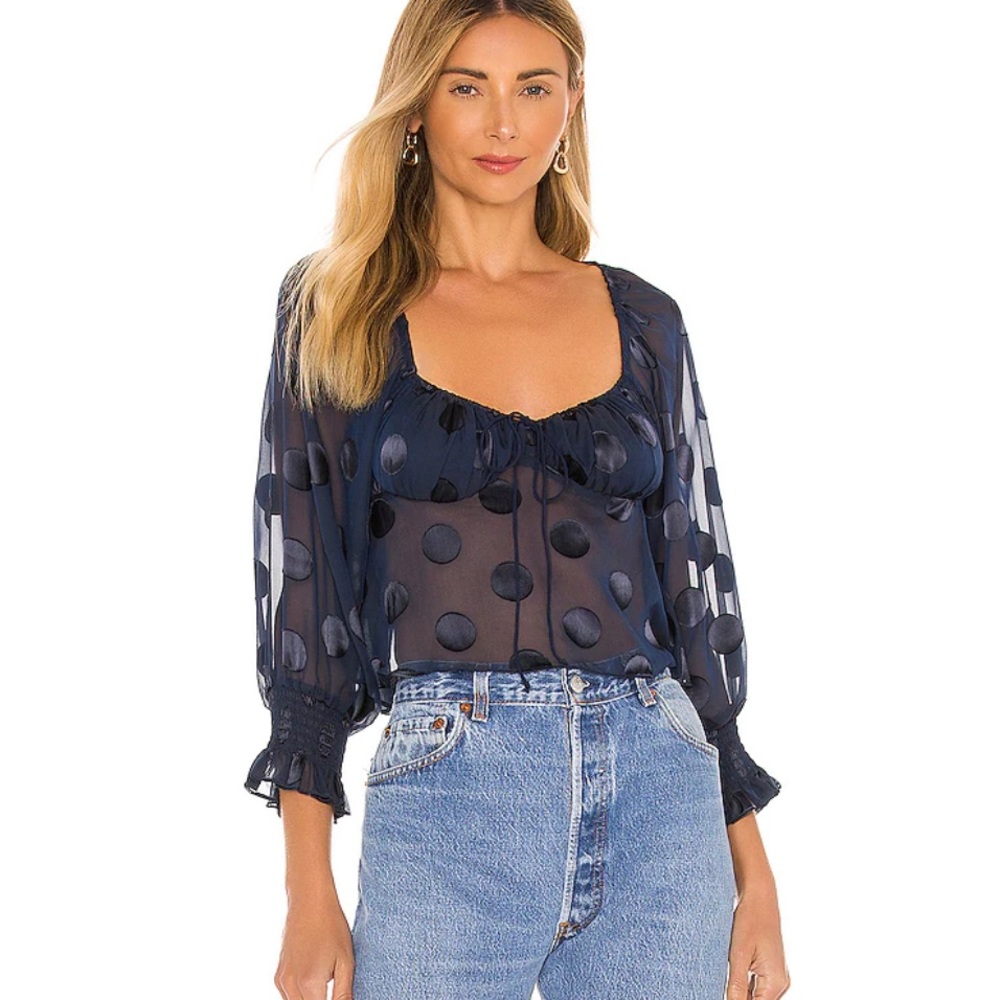 for love and lemons lula blouse in midnight